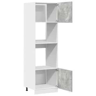 Berkfield Home Microwave Cabinet Lyon Concrete Grey 60x57x207 cm Engineered Wood | Size: 60 x 57 x 207 cm