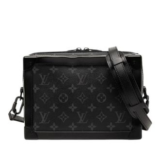 Louis Vuitton Pre-owned Cross Body Bags, male, Black, Size: ONE SIZE Pre-owned Monogram Eclipse Shoulder Bag