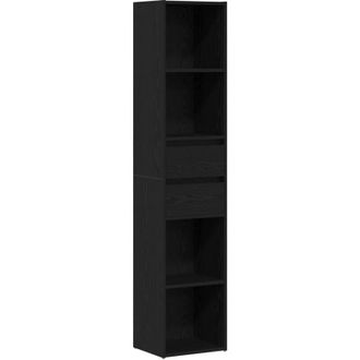 vidaXL Book Cabinet Black oak 36 x 30 x 171 cm Engineered Wood Vidaxl