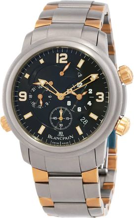 Blancpain Leman Reveil GMT Alarm GMT Automatic Black Dial Mens Watch 2041-12A3-098