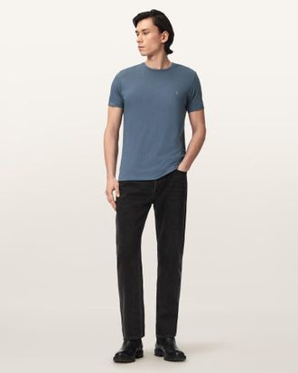 AllSaints Cotton Tonic Crew Neck Slim Ramskull T-Shirt, Size: XXL