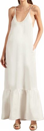 Adriana Degreas Golden Age Solid Straps Long Dress In Off-White