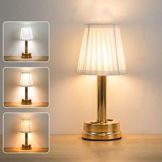 OEM L&aacute;mpara De Mesa Inal&aacute;mbrica Dorada, Iluminaci&oacute;n Tricolor, Luz Nocturna Port&aacute;til, Luz Para Dormitorio, Decoraci&oacute;n De Oficina, Luz Led Para Cafeter&iacute;a