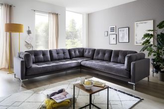 Trends by HG Wohnlandschaft »Landau U-Form« in Cord-Stoff mit Metallfuss