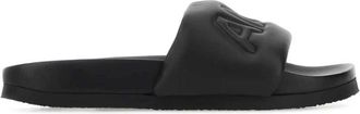AMBUSH Zwarte lederen slippers - Heren - Sandalen - Zwart - 40 EU - Leer - Schoenen