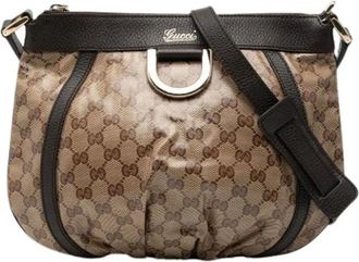 Gucci Pre-owned Cross Body Bags, female, Brown, Size: ONE SIZE Pre-owned Canvas Crossbody Bag