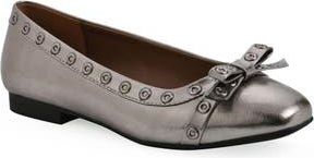 White Mountain Bodhi Ballet Flat in Pewter/Metallic/Smooth at Nordstrom Rack, Size 9.5