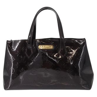 Louis Vuitton Wilshire Monogram Vernis Burgundy Patent_Leather Handbag (Pre-Owned)
