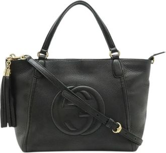 Gucci Pre-owned Soho Leather 2way Tote Bag - Dames - Vintage Handtas - Zwart - ONE Size - Leer - Vintage