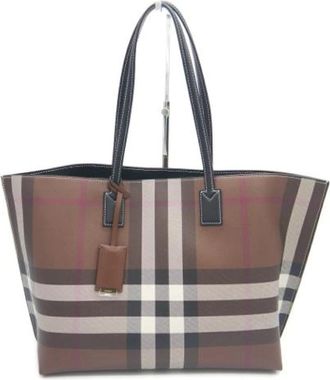 Burberry Pre-owned Vintage Tote Bag - Dames - Vintage Shopper - Bruin - ONE Size - Katoen - Vintage