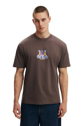 Cotton On Mens Everyday Fit Graphic T-Shirt in Washed Chocolate Tone Death at Nordstrom, Size X-Large