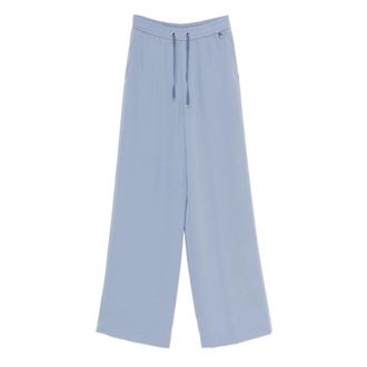 Herno Wide Trousers, female, Blue, Size: XS Drawstring Palazzo Pants