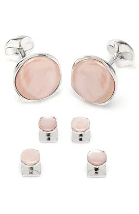 Cufflinks Inc. Pink Mother-of-Pearl Cuff Links & Shirt Stud Set at Nordstrom