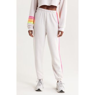 Aviator Nation Stripe Sweatpants in Dove/neon at Nordstrom, Size Large