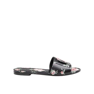 Dolce & Gabbana Schoenen, Dames, Veelkleurig, 39 EU, Leer, Calfskin Flat Slipper Rose Print