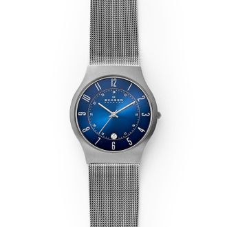 Skagen Mens Sundby Titanium, Three-Hand Date Charcoal Watch