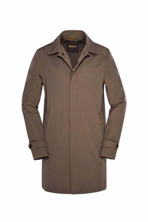 Moorer Mens Water Repellent Summer Overcoat In Stone