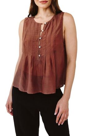 Bella Dahl Pintuck Sleeveless Top in Mocha Cloud at Nordstrom, Size X-Small