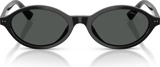 Jimmy Choo London 51mm Oval Sunglasses in Black /Dark Grey at Nordstrom