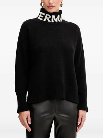 Ermanno Scervino logo-neckline turtleneck sweater - women - Fabric - 44 - Black