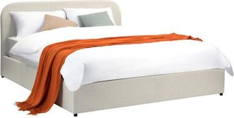 Rendez-Vous Déco Rendez-vous Déco - Cama doble con arcón 160x200 cm en tejido gris/beige - Tilly