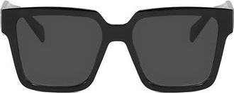 Fifth and Ninth West 62mm Oversize Polarized Square Sunglasses in Black/Black at Nordstrom