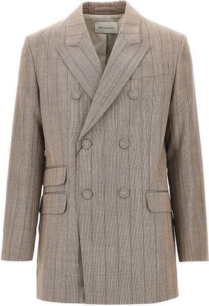 Ami Double-breasted wool jacket with martingale Man 48