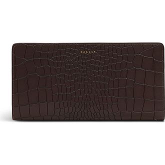 Radley London Coin Street - Faux Croc Large Bifold Wallet in Dark Oak at Nordstrom