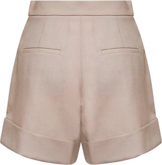 Max Mara Womens Light Beige Canvas Shorts Virgin Wool