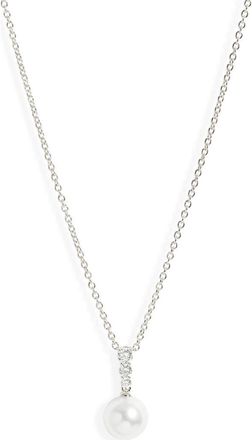 Mikimoto Morning Dew Akoya Pearl & Diamond Pendant Necklace in White Gold/Diamond/Pearl at Nordstrom, Size 18