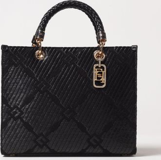 Elisabetta Franchi Borsa tote Elisabetta Franchi in rafia e tessuto con logo jacquard