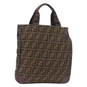Fendi Pre-owned Tote Bags, female, Brown, Size: ONE SIZE Pre-owned Zucca Canvas Tote