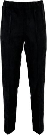 D.exterior Zwarte Fluwelen Sigarettenbroek - Dames - Chinos - Zwart - L - Broeken