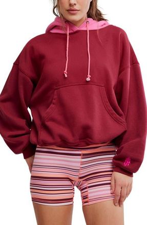 Free People Final Call Colorblock Hoodie in Brick/hot Pink Combo at Nordstrom, Size X-Small
