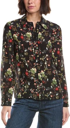 Alice & Olivia Alice + Olivia Willa Placket Silk Top