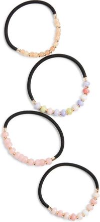 Chelsea28 4-Pack Beaded Ponytail Holders in Pink Multi at Nordstrom