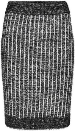 Karl Lagerfeld Tweed Gebreide Mini Rok - Dames - Korte rokken - Zwart - S - Tweed - Rokken