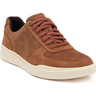 Cole Haan Grand Crosscourt Modern Perforated Sneaker - Wide Width Available in British Tan at Nordstrom Rack, Size 8