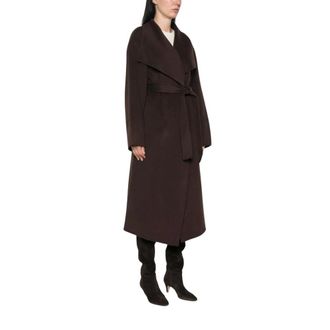 Soft Goat Jassen, Dames, Bruin, L, Wol, Lange Jas