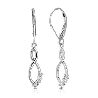 Vir Jewels 1/20 cttw Lab Grown Diamond Dangle Earrings in Sterling Silver With Latch Backs For Women