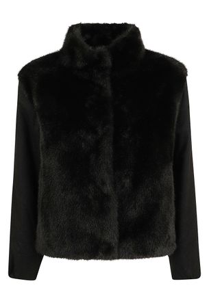 Herno Short Faux Fur And Silk-Cashmere Blend Jacket