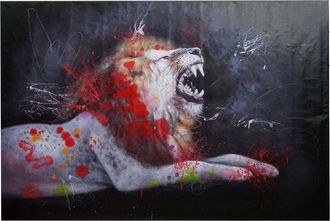 Hhg Hhg - Nunca Usado] Pintura Al &Oacute;leo Le&oacute;n 761, Lienzo Mural Pared Pintura, Pintado A Mano Xl Mural, 100x150cm
