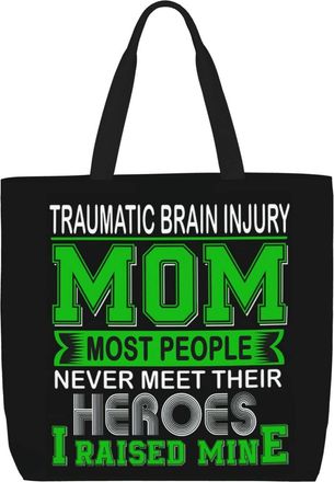 Generic Women Handbag Traumatic Brain Injury Awareness Month Women Beach Bag Folding Reusable Beach Travel Bags, For Graduation, Wedding, Daily, Gym, Swim