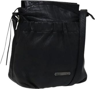 Burberry Pre-owned Bucket Bags, female, Black, Size: ONE SIZE Pre-owned Leather Bucket Bag