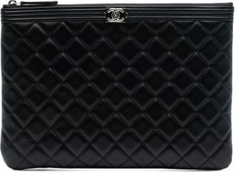 Chanel Pre-owned Clutches, female, Black, Size: ONE SIZE Pre-owned Leather Clutch