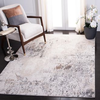 Safavieh Aston Machine Made Area Rug, Ivory / Grey Contemporary Style Easy Care