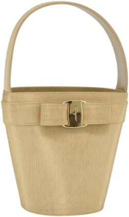 Ferragamo Pre-owned Bucket Bags, female, Yellow, Size: ONE SIZE Pre-owned Canvas Bucket Bag