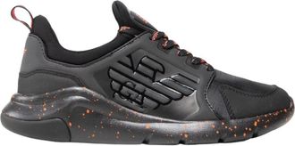 Emporio Armani X8X057Xk 217Neroarancione - Heren - Sneakers - Zwart - 39 EU - Polyester - Schoenen