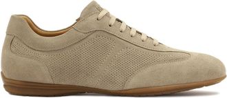 Kazar Su&egrave;de casual stijl halfschoenen met perforaties - Heren - Sneakers - Beige - 46 EU - Su&egrave;de - Schoenen