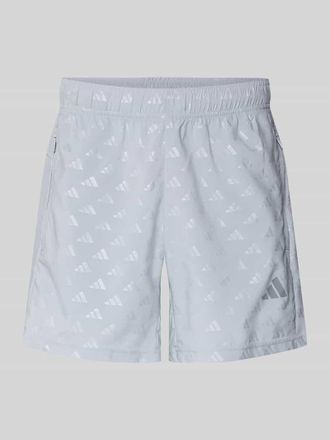 adidas Regular Fit Shorts mit Logo-Allover-Muster Modell WE BRLO SHO in Mittelgrau, Gr&ouml;&szlig;e XXL